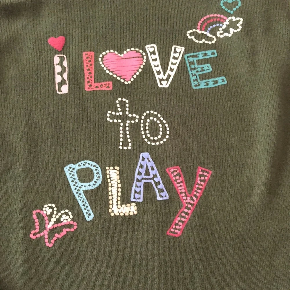 2007 babyGap Long Sleeve Graphic Top in Green Size 18-24 Months Toddler Girl
